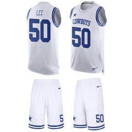 Nike Dallas Cowboys #50 Sean Lee White Mens Stitched NFL Limited Tank Top Suit Jersey