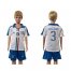 Italy #3 Maldini White Away Kid Soccer Country Jersey