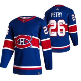 Montreal Canadiens #26 Jeff Petry Blue Mens Adidas 2020-21 Reverse Retro Alternate NHL Jersey