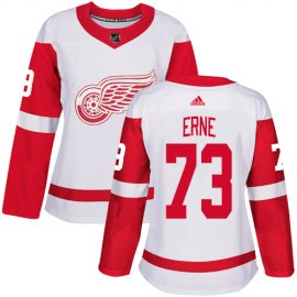 Adidas Detroit Red Wings #73 Adam Erne White Road Authentic Womens Stitched NHL Jersey