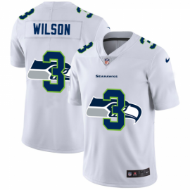 Seattle Seahawks #3 Russell Wilson White Mens Nike Team Logo Dual Overlap Limited NFL Jersey