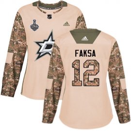 Adidas Dallas Stars #12 Radek Faksa Camo Authentic 2017 Veterans Day Womens 2020 Stanley Cup Final Stitched NHL Jersey