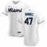 Miami Marlins #47 Harold Ramirez Mens Nike White Home 2020 Authentic Player MLB Jersey
