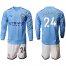 Manchester City #24 Adarabioyo Home Long Sleeves Soccer Club Jersey