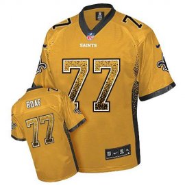 Nike New Orleans Saints #77 Willie Roaf Gold Mens Stitched NFL Elite Drift Fashion Jersey
