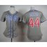 Chicago Cubs #44 Anthony Rizzo Grey Alternate Road Womens Stitched MLB Jersey