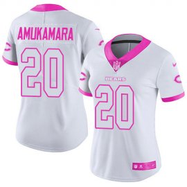 Nike Chicago Bears #20 Prince Amukamara White/Pink Womens Stitched NFL Limited Rush Fashion Jersey
