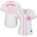 New York Yankees #23 Don Mattingly White/Pink Fashion Womens Stitched MLB Jersey