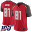 Nike Tampa Bay Buccaneers #81 Antonio Brown Red Team Color Mens Stitched NFL 100th Season Vapor Untouchable Limited Jersey