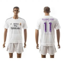 Real Madrid #11 Champions White Home Soccer Club Jersey