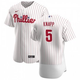 Philadelphia Phillies #5 Andrew Knapp Mens Nike White Home 2020 Authentic Player MLB Jersey