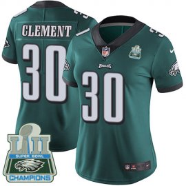 Nike Philadelphia Eagles #30 Corey Clement Midnight Green Team Color Super Bowl LII Champions Womens Stitched NFL Vapor Untouchable Limited Jersey