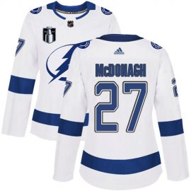 Adidas Tampa Bay Lightning #27 Ryan McDonagh White 2022 Stanley Cup Final Patch Womens Road Authentic NHL Stanley Cup Final Patch Jersey Womens