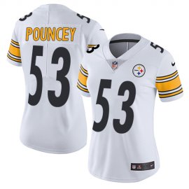 Nike Pittsburgh Steelers #53 Maurkice Pouncey White Womens Stitched NFL Vapor Untouchable Limited Jersey