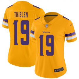 Nike Minnesota Vikings #19 Adam Thielen Gold Womens Stitched NFL Limited Inverted Legend Jersey