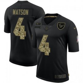 Houston Texans #4 Deshaun Watson Mens Nike 2020 Salute To Service Camo Limited NFL Jersey Black