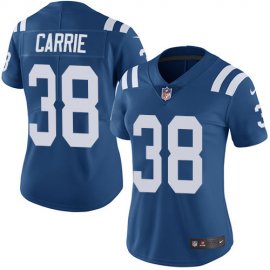 Nike Indianapolis Colts #38 T.J. Carrie Royal Blue Team Color Womens Stitched NFL Vapor Untouchable Limited Jersey