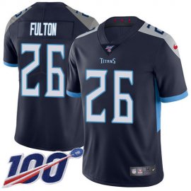 Nike Tennessee Titans #26 Kristian Fulton Navy Blue Team Color Mens Stitched NFL 100th Season Vapor Untouchable Limited Jersey
