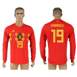 Belgium #19 KABASELE Home 2018 FIFA World Cup Long Sleeve Thailand Soccer Jersey