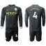 Manchester City #4 Kompany Away Long Sleeves Soccer Club Jersey