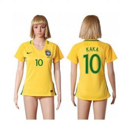 Womens Brazil #10 Kaka Home Soccer Country Jersey