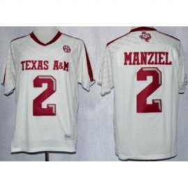 Texas A&M Aggies 2 Johnny Manziel White College Football Authentic Techfit NCAA Jerseys