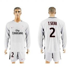 Paris Saint-Germain #2 T.Silva Sec Away Long Sleeves Soccer Club Jersey