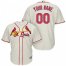 St. Louis Cardinals Majestic Cool Base Custom Jersey Cream