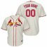St. Louis Cardinals Majestic Cool Base Custom Jersey Cream