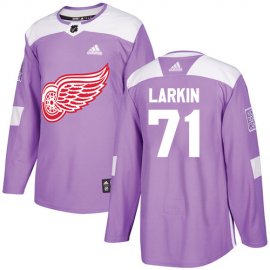 Adidas Detroit Red Wings #71 Dylan Larkin Purple Authentic Fights Cancer Stitched NHL Jersey