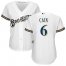 Milwaukee Brewers #6 Lorenzo Cain White Home Womens Stitched MLB Jersey