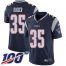 Nike New England Patriots #35 Kyle Dugger Navy Blue Team Color Mens Stitched NFL 100th Season Vapor Untouchable Limited Jersey