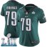 Nike Philadelphia Eagles #79 Brandon Brooks Midnight Green Team Color Super Bowl LII Womens Stitched NFL Vapor Untouchable Limited Jersey
