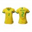 Womens Brazil #2 Dani Alves Home Soccer Country Jersey