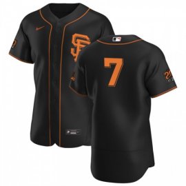 San Francisco Giants #7 Donovan Solano Mens Nike Black Alternate 2020 Authentic 20 at 24 Patch Player MLB Jersey