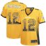 Nike Pittsburgh Steelers #12 Terry Bradshaw Gold Womens Stitched NFL Elite Drift Fashion Jersey