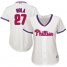 Philadelphia Phillies #27 Aaron Nola Cream Alternate Womens Stitched MLB Jersey