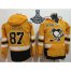 Pittsburgh Penguins #87 Sidney Crosby Gold Sawyer Hooded Sweatshirt 2017 Stadium Series Stanley Cup Finals Champions Stitched NHL Jersey