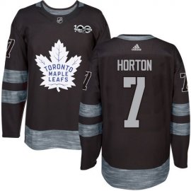 Adidas Toronto Maple Leafs #7 Tim Horton Black 1917-2017 100th Anniversary Stitched NHL Jersey