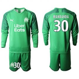 Marseille #30 Mandanda Green Goalkeeper Long Sleeves Soccer Club Jersey