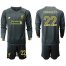 Liverpool #22 Mignolet Black Goalkeeper Long Sleeves Soccer Club Jersey