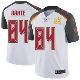 Nike Tampa Bay Buccaneers #84 Cameron Brate White Youth Super Bowl LV Champions Patch Stitched NFL Vapor Untouchable Limited Jersey