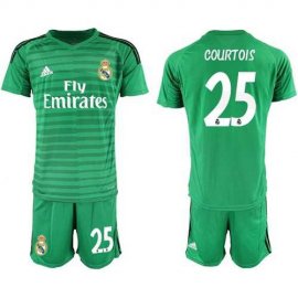 Real Madrid #25 Courtois Green Goalkeeper Soccer Club Jersey