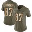Nike New England Patriots #87 Rob Gronkowski Olive/Gold Womens Stitched NFL Limited 2017 Salute to Service Jersey