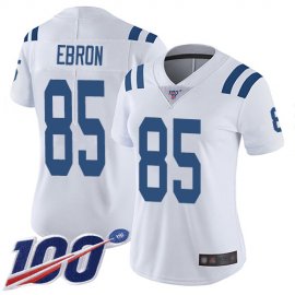 Nike Indianapolis Colts #85 Eric Ebron White Womens Stitched NFL 100th Season Vapor Limited Jersey