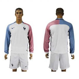 France Blank Away Long Sleeves Soccer Country Jersey