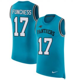 Nike Carolina Panthers #17 Devin Funchess Blue Alternate Mens Stitched NFL Limited Rush Tank Top Jersey