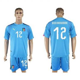 Italy #12 Donna Rumma Blue Goalkeeper Soccer Country Jersey