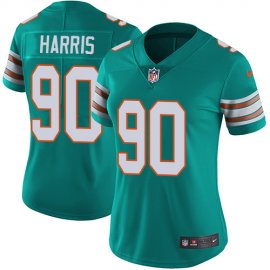 Nike Miami Dolphins #90 Charles Harris Aqua Green Alternate Womens Stitched NFL Vapor Untouchable Limited Jersey