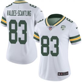 Nike Green Bay Packers #83 Marquez Valdes-Scantling White Womens 100th Season Stitched NFL Vapor Untouchable Limited Jersey